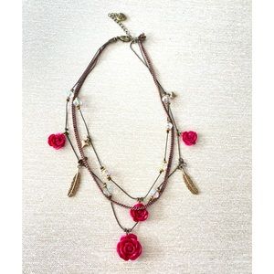 Pink Rose Necklace